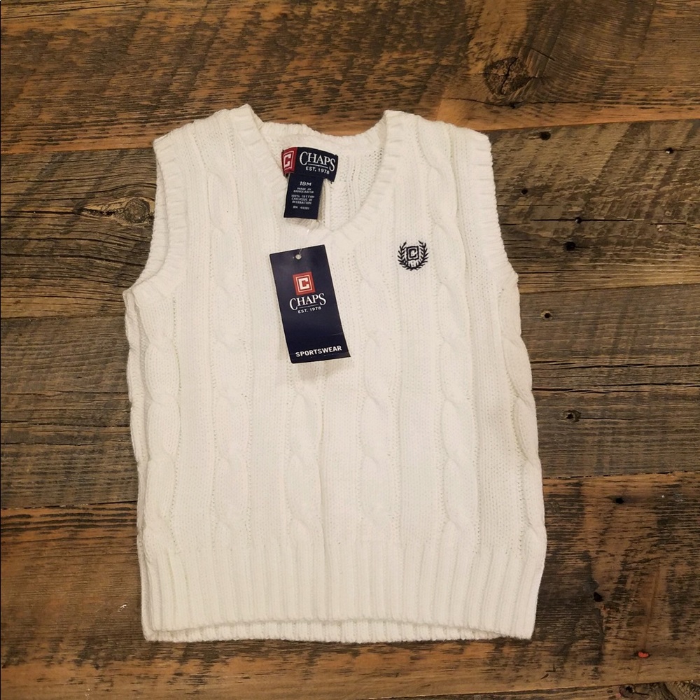 NWT Chaps Cable Knit Vest